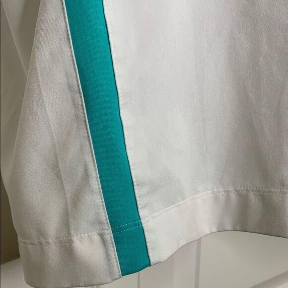 Nike GOLF TOUR PERFORMANCE, Men's White and Teal Polo Shirt, large - Picture 4 of 14
